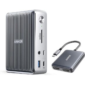Anker 577 Thunderbolt Docking Station (13-in-1, Thunderbolt 3) with USB-C to Dual HDMI Adapter