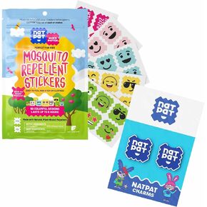 NATPAT Buzz Patch Mosquito Stickers for Kids + NATPAT Croc Charm to Hold Mosquito Sticker - Fun and Functional Natural Mosquito Patch