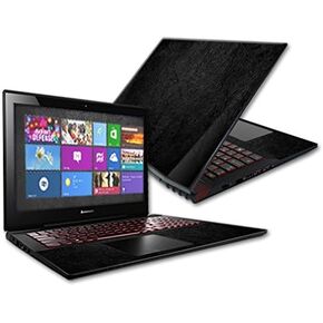 MightySkins Skin Compatible with Lenovo Ideapad Y50 15.6" Screen case wrap Cover Sticker Skins Black Leather