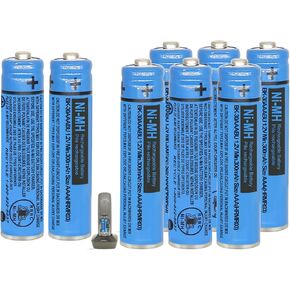 BK-30AAABU NI-MH AAA Rechargeable Battery 1.2V 300mah 8Pack AAA NiMH Batteries for Panasonic Cordless Phones, Remote Controls, Electronics