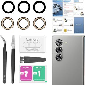 2 Pack for Samsung Galaxy Z Fold 6 Back Rear Camera Lens Glass Replacement with [Camera Lens Protector]+ Pre-Installed Adhesive Include Repair Tool Set+Installation Manual