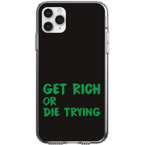 DistinctInk Clear Shockproof Hybrid Case for iPhone 14 Plus (6.7" Screen) - TPU Bumper, Acrylic Back, Tempered Glass Screen Protector - Pressure Makes Diamonds Black White - Inspirational Quote