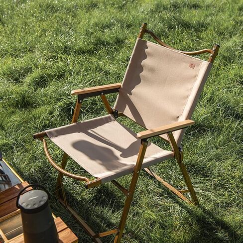 Naturehike Folding Camping Chair, Kermit Beach Chair Camping, Aluminum Outdoor Beach Chair with Solid Wood Armrest, Portable Collapsible Fishing Chair for Hiking Lawn Picnic, Black, Supports 330 Lbs in Saudi Arabia