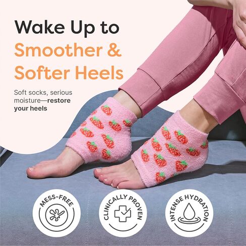 ZenToes Moisturizing Heel Socks 2 Pairs Gel Lined Toeless Spa Socks to Heal and Treat Dry, Cracked Heels While You Sleep (Regular, Gray) in Kuwait