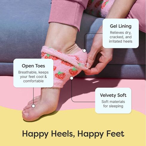 ZenToes Moisturizing Heel Socks 2 Pairs Gel Lined Toeless Spa Socks to Heal and Treat Dry, Cracked Heels While You Sleep (Regular, Gray) in Kuwait