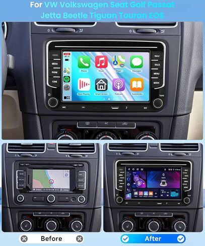 4+64G for VW Volkswagen Jetta Golf Passat Tiguan Seat Touran Skoda Wireless CarPlay Car Stereo,7" Android Auto IPS,Android Car Radio,32EQ DSP,Bluetooth5.0,GPS,FM,WiFi+Backup Camera for Jetta Radio in Saudi Arabia
