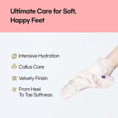 Epielle Moisturizing Foot Masks (Socks 6pk) for foot heel to toe and callus | Foot Cream & Lotion - Sunflower Seed Oil + Avocado Oil + Vitamin E,Mothers Day GIfts in Kuwait