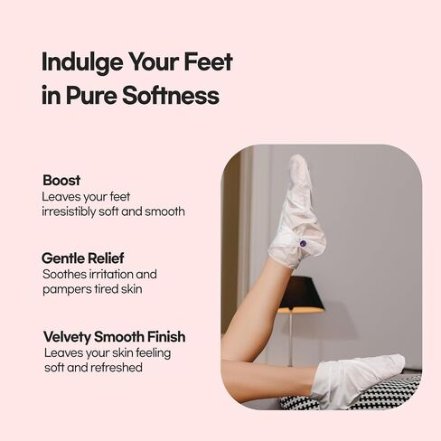 Epielle Moisturizing Foot Masks (Socks 6pk) for foot heel to toe and callus | Foot Cream & Lotion - Sunflower Seed Oil + Avocado Oil + Vitamin E,Mothers Day GIfts in Kuwait