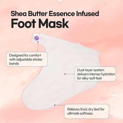Epielle Moisturizing Foot Masks (Socks 6pk) for foot heel to toe and callus | Foot Cream & Lotion - Sunflower Seed Oil + Avocado Oil + Vitamin E,Mothers Day GIfts in Kuwait