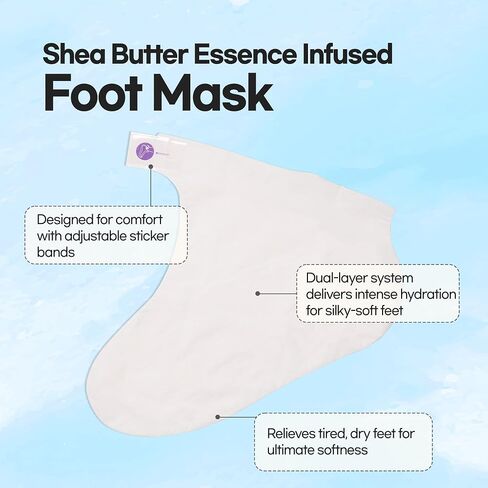 Epielle Intensive Repairing Masks for Hand and Foot (Glove & Socks-12pk) Dry Hand, Dry & Cracked Heel to toe Spa Masks Coconut Oil + Milk Extract,Mothers Day GIfts in Kuwait