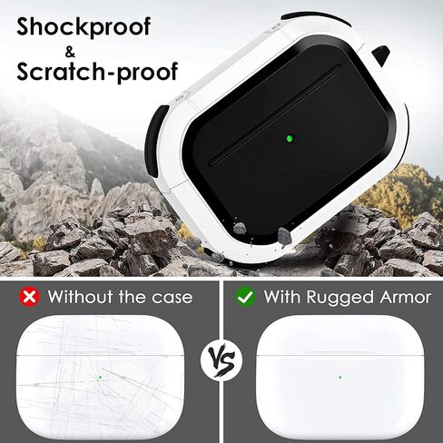 Airpods 3rd Generation Case for Men, CAGOS Scratch-Proof Airpod Gen 3 Cases Protective Hard TPU Cover with Metal Carabiner Compatible for Apple iPod 3rd Generation Charging Case 2021 in Saudi Arabia