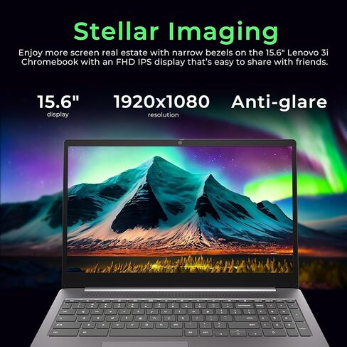 Lenovo Chromebook Flagship 15.6" FHD Laptop Computer for Business Student, Intel Celeron N4500, 4GB RAM, 320GB Storage (64GB eMMC+ 256GB Card), WiFi 6, Long Battery, Chrome OS +MarxsolAccessory in Saudi Arabia