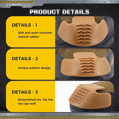 8 Pieces Toe Guards for Boots Toe Protectors Work Toe Guards Rubber Toe Covers Boot Toe Caps for Repairing Do Not Include Glue and Sandpaper in Saudi Arabia