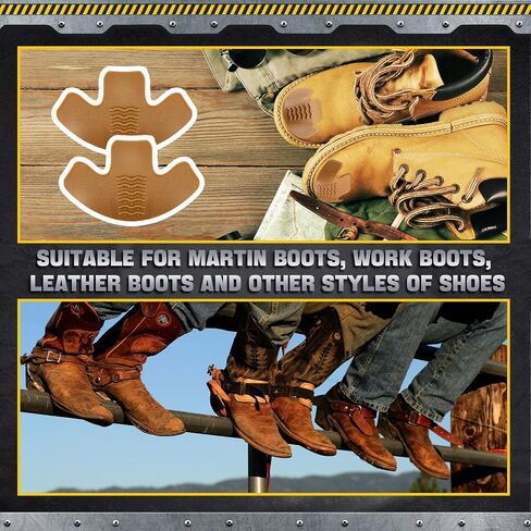 8 Pieces Toe Guards for Boots Toe Protectors Work Toe Guards Rubber Toe Covers Boot Toe Caps for Repairing Do Not Include Glue and Sandpaper in Saudi Arabia