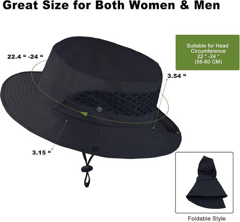 Fishing Hat Wide Brim Sun Hat for Men Women UV Protection Breathable Hiking Beach Bucket Hats Summer Safari Hat in Saudi Arabia