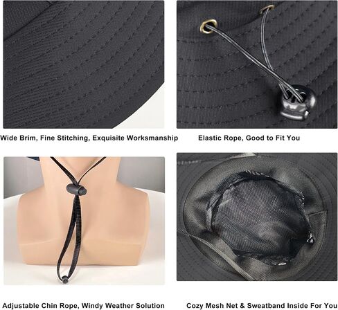 Fishing Hat Wide Brim Sun Hat for Men Women UV Protection Breathable Hiking Beach Bucket Hats Summer Safari Hat in Saudi Arabia