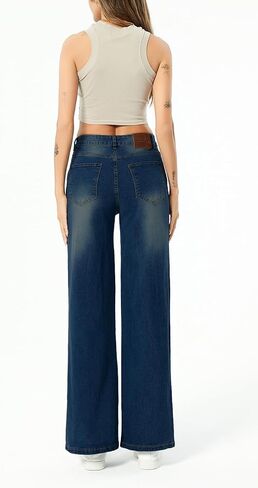 SperLucky Jeans for Women High Waisted Straight Leg Stretchy Jeans Loose Wide Leg Denim Pants in Kuwait