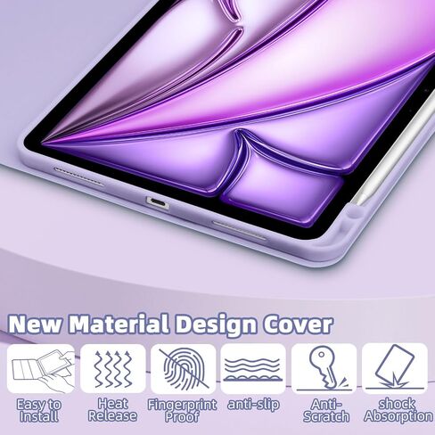 for iPad Air 6 11 inch 2025 M3/2024 M2 Keyboard Case,iPad Air 5th/4th 10.9 inch Gen 2022/2020-Detachable iPad Keyboard Case with Pencil Holder,Wireless Keyboard for iPad 10.9" & 11"-Purple in Kuwait