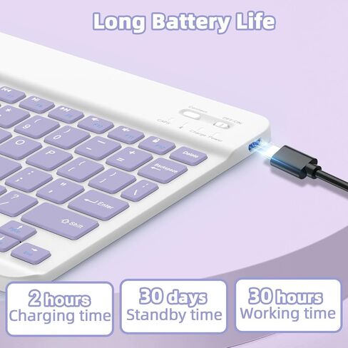 for iPad Air 6 11 inch 2025 M3/2024 M2 Keyboard Case,iPad Air 5th/4th 10.9 inch Gen 2022/2020-Detachable iPad Keyboard Case with Pencil Holder,Wireless Keyboard for iPad 10.9" & 11"-Purple in Kuwait