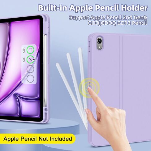 for iPad Air 6 11 inch 2025 M3/2024 M2 Keyboard Case,iPad Air 5th/4th 10.9 inch Gen 2022/2020-Detachable iPad Keyboard Case with Pencil Holder,Wireless Keyboard for iPad 10.9" & 11"-Purple in Kuwait
