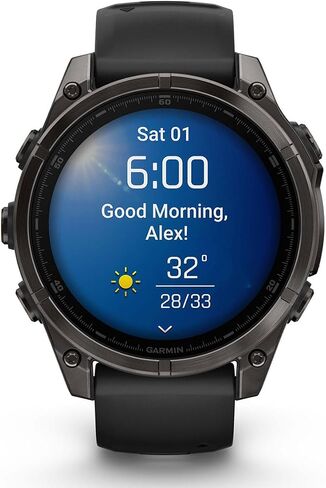 Garmin Fenix 8 AMOLED Sapphire (47mm, Carbon Gray DLC Titanium) Multisport GPS Smartwatch Bundle - 1.4" Touchscreen, Built-in LED Flashlight with PlayBetter Wireless Running Earbuds in Saudi Arabia