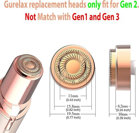 Gurelax Replacement Heads for Flawless, 6 Pcs 18k Gold Facial Hair Remover Replacement Head with Compartment Storage Box, Women Painless Replacement Blades for Finishing Touch Flawles in Kuwait