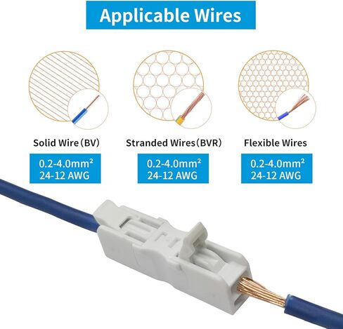 Inline Wire Connectors Nuts, Dicio Lever Wire Compact Connectors Electrical Inline Splicing Conductor Connector 4 Port 10 pcs Butt Insulated Splice Wire Terminals Connectors Kit for 24-12 AWG in Saudi Arabia