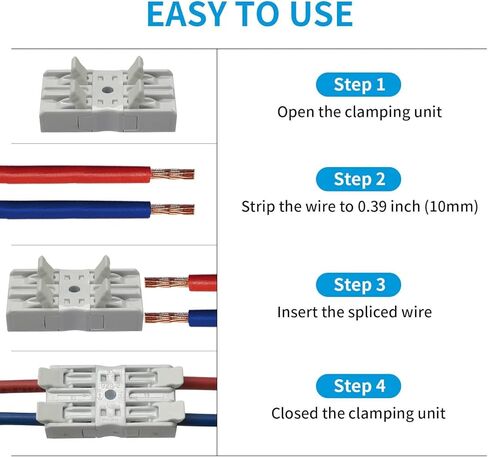 صواميل موصلات الأسلاك المضمنة، موصلات سلكية مدمجة من Dicio، موصل موصل الربط الكهربائي المضمن 4 منافذ 10 قطع مجموعة موصلات محطات الأسلاك المعزولة بعقب لـ 24-12 AWG in Kuwait