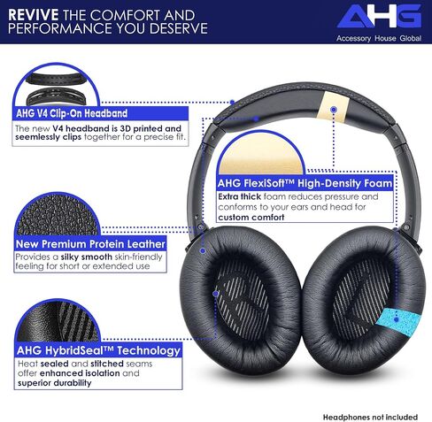 Replacement QC Ear Pad and Headband Pad Kit Cushion. Compatible with Bose QuietComfort (2023) QC45 QCSE QC35 II Wireless Noise Cancelling Headphones (Black) Easy DIY Fit in Saudi Arabia