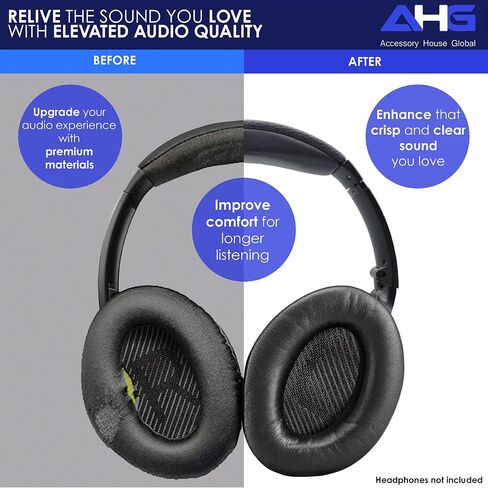 Replacement QC Ear Pad and Headband Pad Kit Cushion. Compatible with Bose QuietComfort (2023) QC45 QCSE QC35 II Wireless Noise Cancelling Headphones (Black) Easy DIY Fit in Saudi Arabia