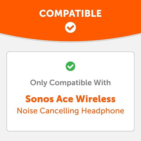 WC Sweatz Ace - أغطية عرق الأذن الحاصلة على براءة اختراع لـ Sonos Ace اللاسلكية لإلغاء سماعات الرأس بواسطة وسائد شريرة | عازف التعرق وسهلة الغسل | أسود in Kuwait