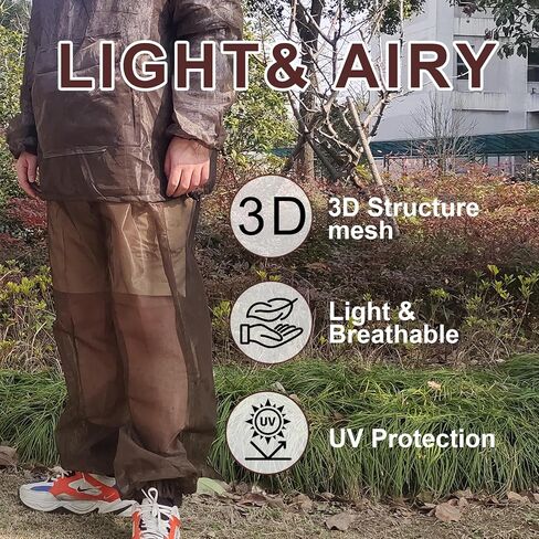 Aventik Mosquito Jacket Scedts Mosquito Pants Mosquito Mosquito No-see-um ، Super Light ، حافظ على آمن رائع ، حماية للأشعة فوق البنفسجية in Kuwait