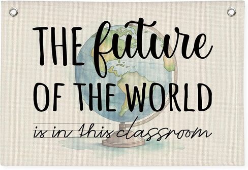 Boho Classroom Decor, You Make This Classroom Brighter Wall Hanging Banner, Positive Motivational Wall Decor, Linen Banner Flag Decor for School Classroom in Saudi Arabia