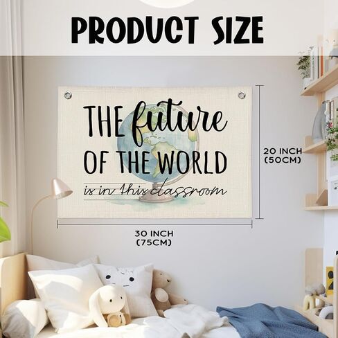 Boho Classroom Decor, You Make This Classroom Brighter Wall Hanging Banner, Positive Motivational Wall Decor, Linen Banner Flag Decor for School Classroom in Saudi Arabia