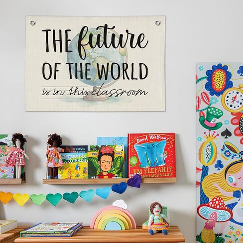 Boho Classroom Decor, You Make This Classroom Brighter Wall Hanging Banner, Positive Motivational Wall Decor, Linen Banner Flag Decor for School Classroom in Saudi Arabia