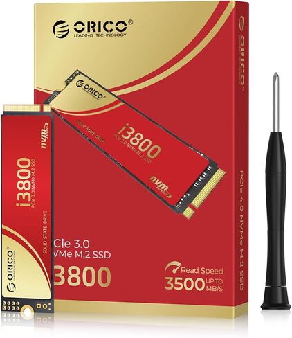 ORICO i3800 512GB M.2 NVMe SSD, PCIe Gen3x4 M2 2280 SSD, Up to 2800MB/s Read & 1600MB/s Write, 3D NAND Flash Internal Solid State Drive with SLC Cache, Compatible with Laptops PC Desktops in Saudi Arabia