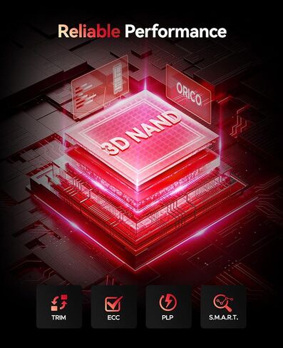 ORICO i3800 512GB M.2 NVMe SSD, PCIe Gen3x4 M2 2280 SSD, Up to 2800MB/s Read & 1600MB/s Write, 3D NAND Flash Internal Solid State Drive with SLC Cache, Compatible with Laptops PC Desktops in Saudi Arabia
