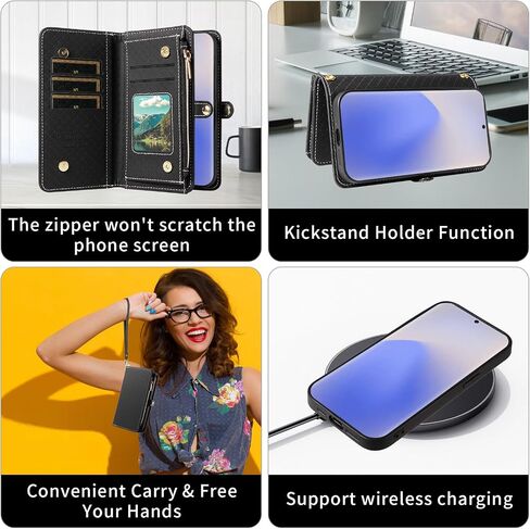 Asuwish Phone Case for Samsung Galaxy Note 20 5g Zipper Wallet Wover Detachable Cover مع حامي شاشة الزجاج المقسى Crossbody حامل بطاقة Note20 ملاحظات 20s in Kuwait