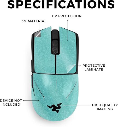 Carbon Fiber Mouse Skin Compatible with Razer Viper V3 Pro - Viper Snow - Premium 3M Vinyl Protective Wrap Decal Cover - Easy to Apply | Crafted in The USA by MightySkins in Saudi Arabia