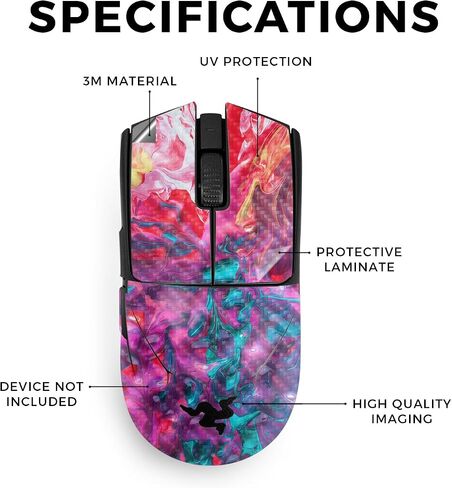 Carbon Fiber Mouse Skin Compatible with Razer Viper V3 Pro - Viper Snow - Premium 3M Vinyl Protective Wrap Decal Cover - Easy to Apply | Crafted in The USA by MightySkins in Saudi Arabia