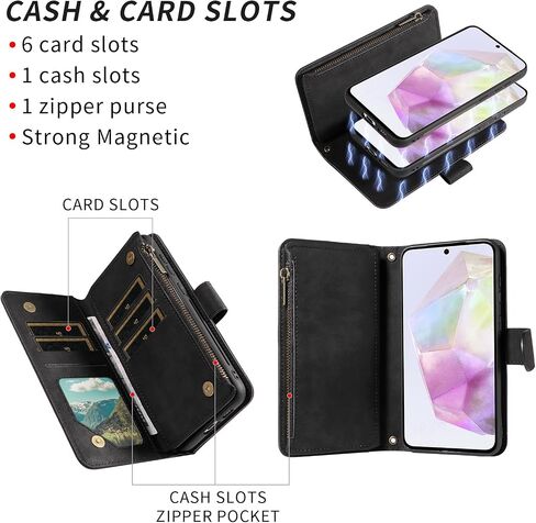 علبة الهاتف ASUWISH لـ Samsung Galaxy A35 5G SHIPPER WALLET غطاء خلايا قابلة للفصل مع حامي شاشة زجاجية مقاس كروسودي شبل حلق. in Kuwait