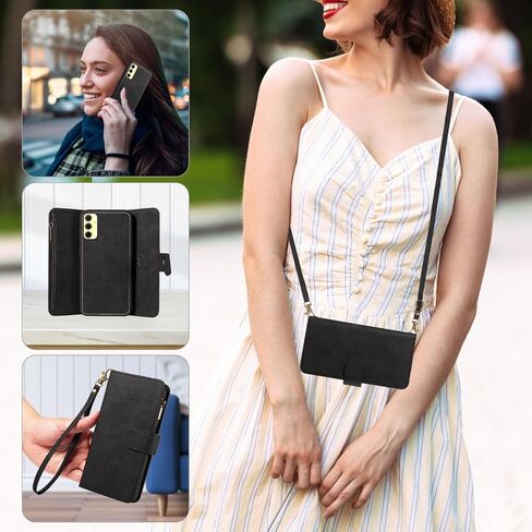 علبة الهاتف ASUWISH لـ Samsung Galaxy A35 5G SHIPPER WALLET غطاء خلايا قابلة للفصل مع حامي شاشة زجاجية مقاس كروسودي شبل حلق. in Kuwait