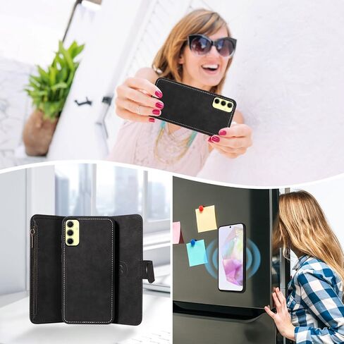 علبة الهاتف ASUWISH لـ Samsung Galaxy A35 5G SHIPPER WALLET غطاء خلايا قابلة للفصل مع حامي شاشة زجاجية مقاس كروسودي شبل حلق. in Kuwait