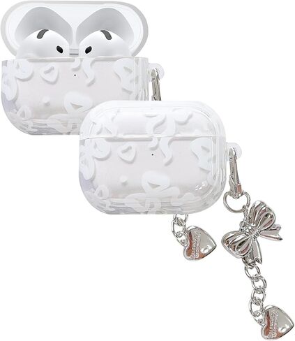 Case Compatiable for AirPods 4 2024 Generation,Cute Pattern Soft TPU Clear Protective Cover Case with Keychain and Carabiner for Girls Women for AirPods 4th (Red Strawberry 1) in Saudi Arabia
