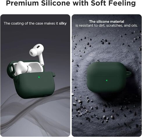 BRG for AirPods Pro (2nd/1st Generation) Case, Soft Silicone Shock-Absorbing Protective Cover with Cleaner Kit & Keychain, Compatible with Apple AirPods Pro Case for Women Men in Kuwait