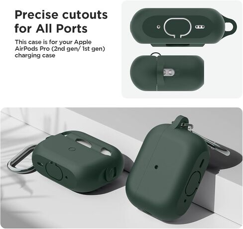 BRG for AirPods Pro (2nd/1st Generation) Case, Soft Silicone Shock-Absorbing Protective Cover with Cleaner Kit & Keychain, Compatible with Apple AirPods Pro Case for Women Men in Kuwait