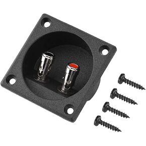 Speakers Terminal Box, Speaker Terminal Connector, Push Spring Type 2 Binding Post Cable Connector Acoustic Components for DIY Home Car Stereo Speaker & Subwoofer