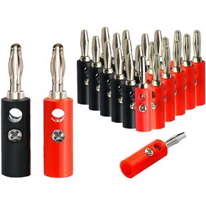 Banana Plugs Speaker, 10 Sets (10Red + 10 Black) 4mm Audio Speaker Wire Cable Connector Cable Plugs