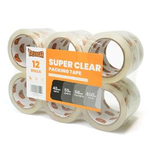 Storage Packaging Tape 12 Rolls, Super Clear 2.7mil x 1.88" x 55 Yards Packing Tape Heavy Duty Tape Refills, Transparent, Long Lasting for Storage and Packing, 660 Total Yards