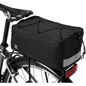 LIXADA Insulated Trunk Cooler Bag for Warm or Cold Items, Bicycle Rear Rack Storage Luggage, Reflective Cycling Mountain Bike Bike Pannier Bag, 8L
